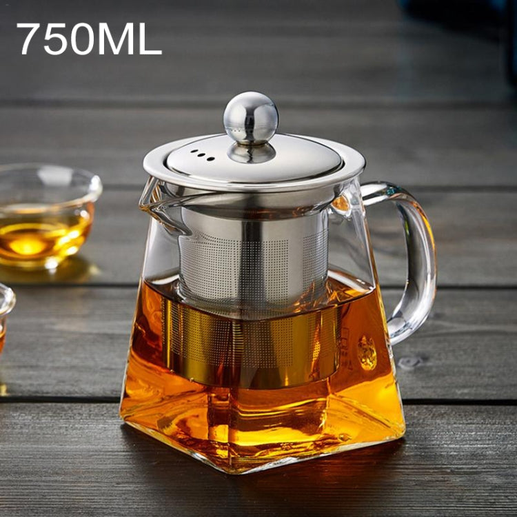 Stainless Steel Clear Heat Resistant Glass Filter Tea Pot, Capacity: 750ml, Capacity: 750ml