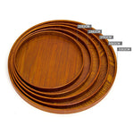 Creative Round Solid Wood Tea Tray Hotel Wooden Tay Storage Tray, Diameter: 37.5cm, Brown, Diameter: 37.5cm
