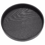 Creative Round Solid Wood Tea Tray Hotel Wooden Tay Storage Tray, Diameter: 30cm, Black, Diameter: 30cm