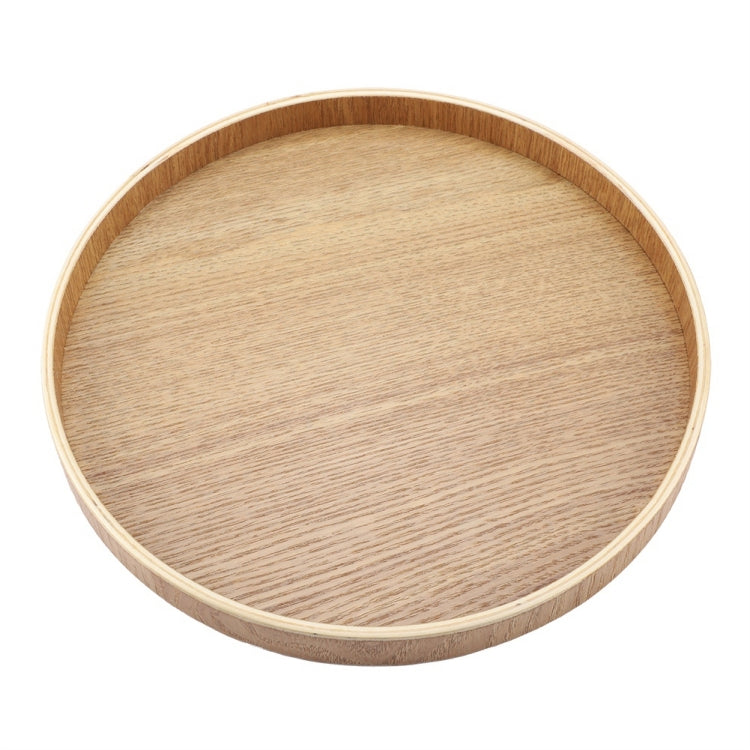 Creative Round Solid Wood Tea Tray Hotel Wooden Tay Storage Tray, Diameter: 33cm, Wood Color, Diameter: 33cm