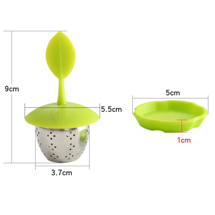 Stainless Steel Leaf Shape Silicone Tea Bag Tea Strainers, Baby Blue, Yellow, Red, Rose Red