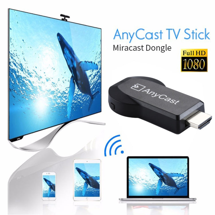 جهاز استقبال لاسلكي M2 Plus لعرض WiFi يدعم Airplay وMiracast وDLNA بدقة 1080P مع وصلة HDMI لتلفاز، متوافق مع iPhone وSamsung والهواتف الذكية الأخرى بنظام أندرويد، M2 Plus