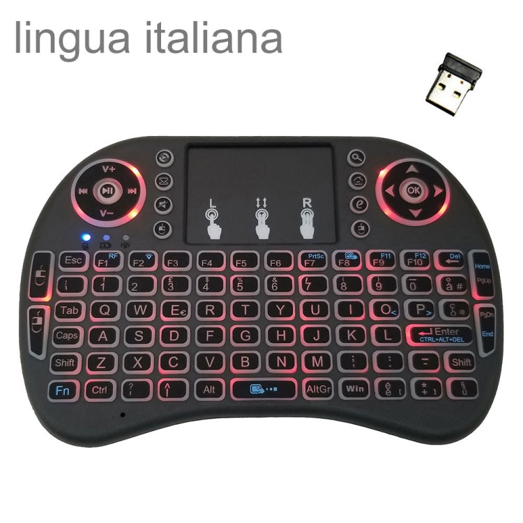 Support Language: Italy i8 Air Mouse Wireless Backlight Keyboard with Touchpad for Android TV Box & Smart TV & PC Tablet & Xbox360 & PS3 & HTPC/IPTV, Italy