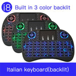 Support Language: Italy i8 Air Mouse Wireless Backlight Keyboard with Touchpad for Android TV Box & Smart TV & PC Tablet & Xbox360 & PS3 & HTPC/IPTV, Italy