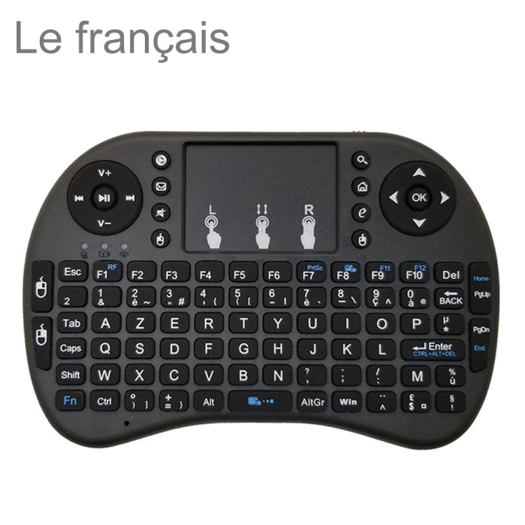 Support Language: French i8 Air Mouse Wireless Keyboard with Touchpad for Android TV Box & Smart TV & PC Tablet & Xbox360 & PS3 & HTPC/IPTV, French