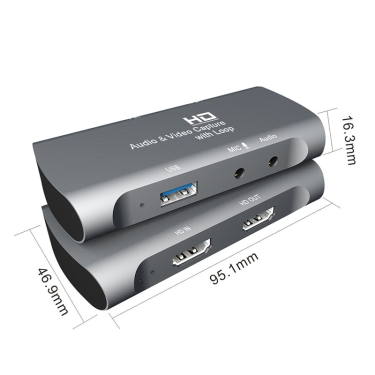 صندوق التقاط فيديو وصوت USB 2.0 من نوع Z27 مع مدخل HDM أنثى وميكروفون إلى HDM أنثى، Z27