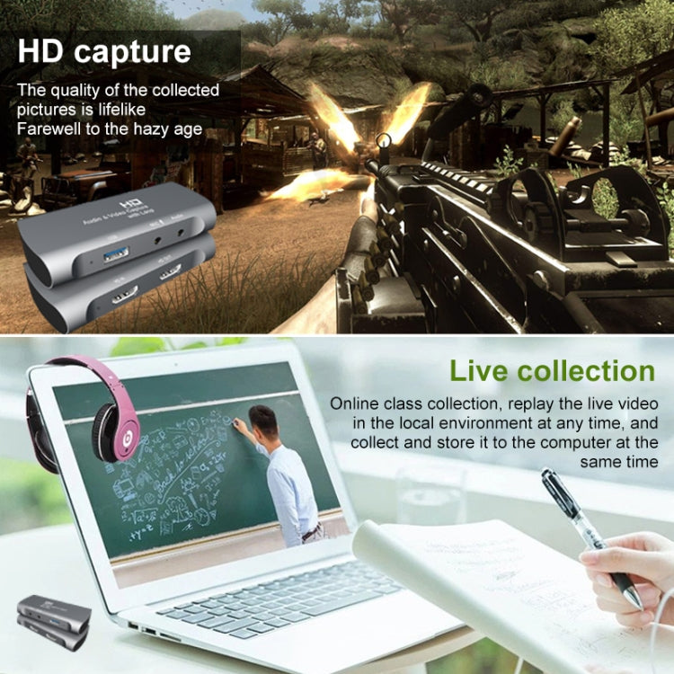 صندوق التقاط فيديو وصوت USB 2.0 من نوع Z27 مع مدخل HDM أنثى وميكروفون إلى HDM أنثى، Z27