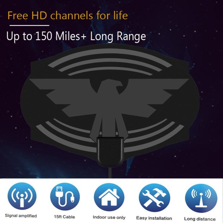 MYC-HDTV049 هوائي HDTV بدقة 4K بقوة 25dB، نطاق الاستقبال: 150 ميل، MYC-HDTV049