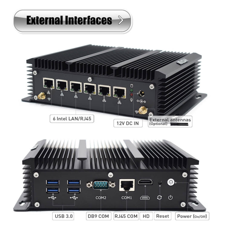 HYSTOU P09-6L Windows / Linux System Mini PC, Intel Celeron 3865U 2 Core 2 Threads up to 1.80GHz, Support mSATA, 4GB RAM DDR3 + 128GB SSD, 4GB RAM 128GB SSD