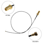 2 × 6dBi 2.4GHz 5GHz هوائي واي فاي ثنائي النطاق RP-SMA ذكر + 2 × 35 سم كابل RP-SMA IPEX MHF4 للبطاقة اللاسلكية M.2 NGFF، هوائي 6dBi + كابل RP-SMA
