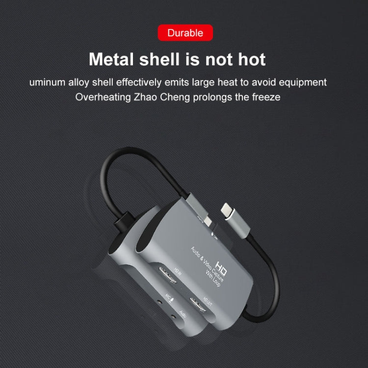Z30A صندوق التقاط فيديو وصوت HDMI أنثى + ميكروفون إلى HDMI أنثى + صوت + USB-C / نوع-C، Z30A