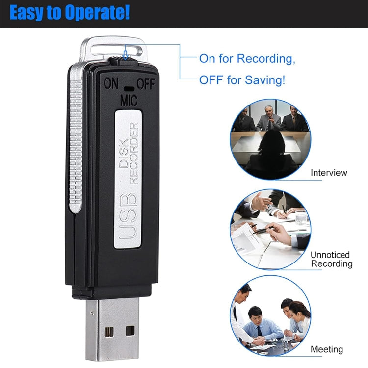 مسجل صوت محمول قابل لإعادة الشحن مع ذاكرة USB SK868، 16 جيجابايت
