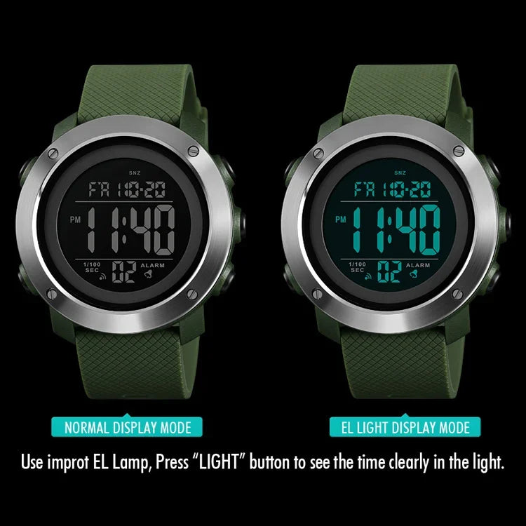 SKMEI 1416 Multifunctional Outdoor Fashion Noctilucent Waterproof Steel Ring Digital Watch, Steel Ring, 1416 Steel Ring