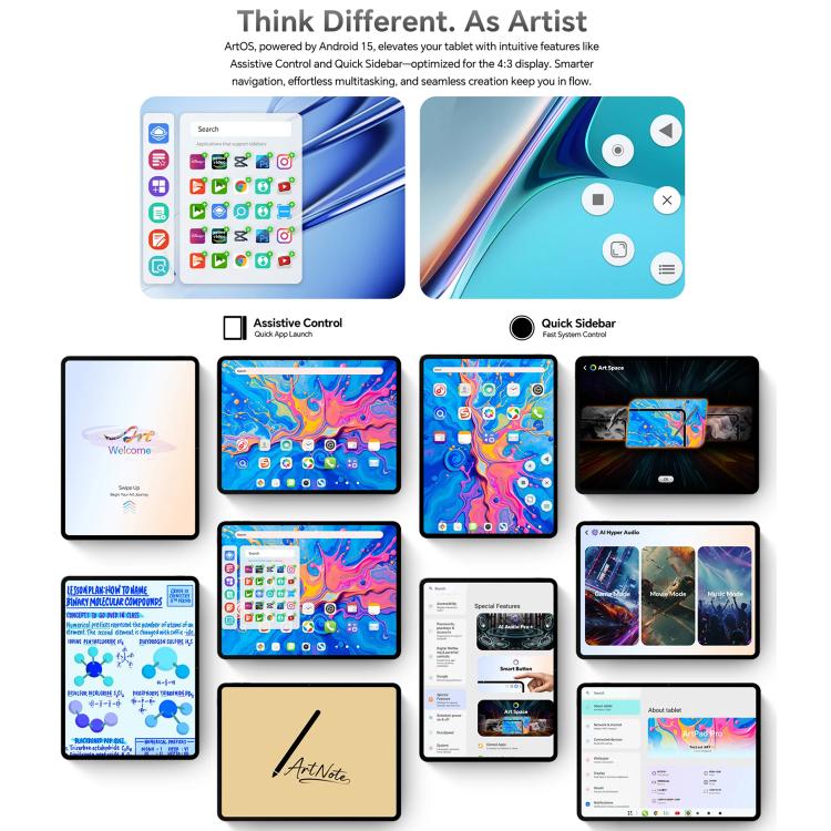 Teclast ArtPad Pro Tablet PC, 8GB+256GB, 12.7 inch Android 15 MTK Helio G99 Octa Core, 4G Network Dual SIM, ArtPad Pro