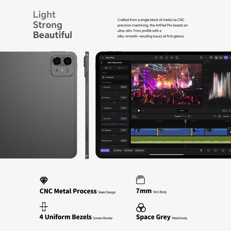 Teclast ArtPad Pro Tablet PC, 8GB+256GB, 12.7 inch Android 15 MTK Helio G99 Octa Core, 4G Network Dual SIM, ArtPad Pro