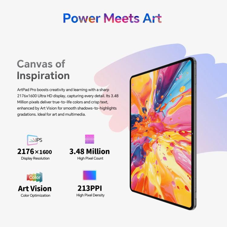 Teclast ArtPad Pro Tablet PC, 8GB+256GB, 12.7 inch Android 15 MTK Helio G99 Octa Core, 4G Network Dual SIM, ArtPad Pro