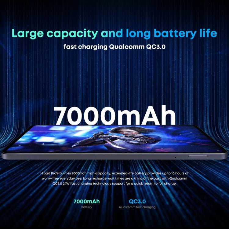 Without Keyboard, Android 11, Qualcomm Snapdragon 662 Octa Core up to 2.0GHz, Support Dual SIM & Bluetooth & WiFi & TF Card (Black+Blue), HiPad Pro 8GB+128GB