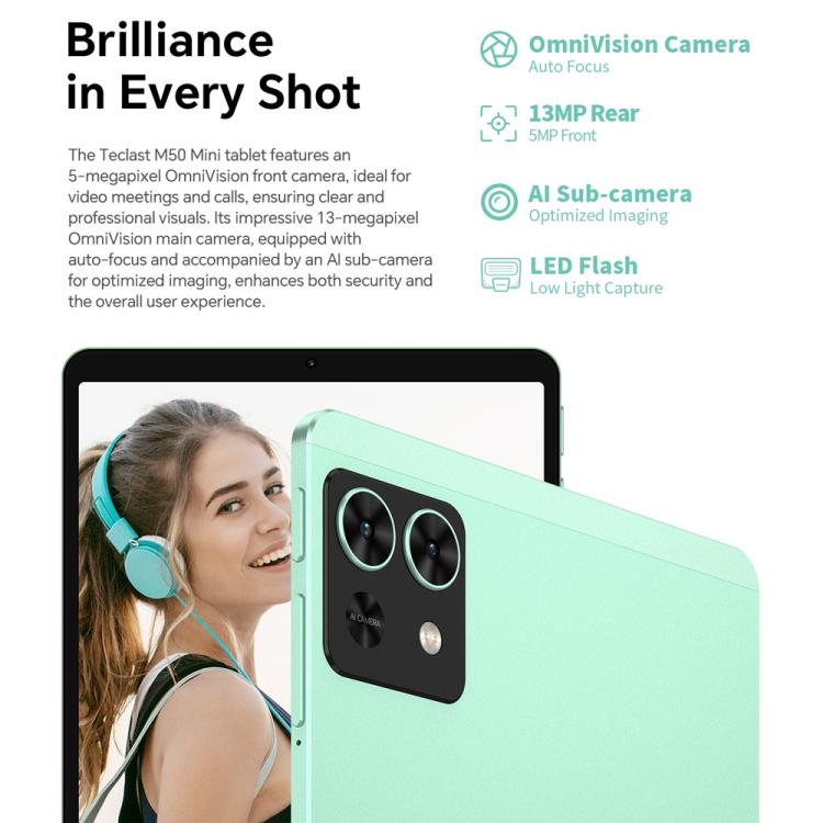 Teclast M50 Mini WiFi Tablet PC, 4GB+128GB, 8.7 inch Android 15 Unisoc T606 Octa Core, M50 Mini