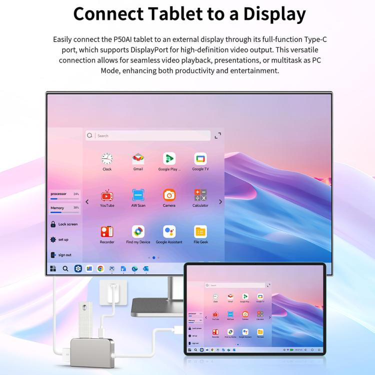 Teclast P50AI WiFi Tablet PC, 6GB+128GB, 11 inch Android 15 Allwinner A733 Octa Core with NPU, P50AI