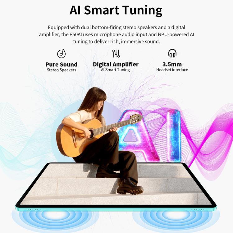 Teclast P50AI WiFi Tablet PC, 6GB+128GB, 11 inch Android 15 Allwinner A733 Octa Core with NPU, P50AI