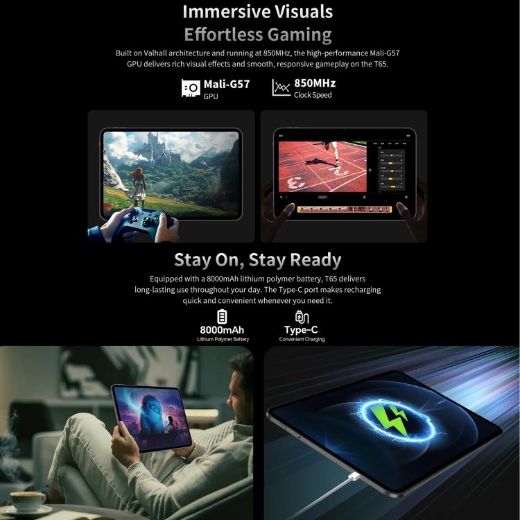 Teclast T65 4G LTE Tablet PC, 8GB+128GB, 13.4 inch Android 15 Unisoc T7280 Octa Core, Support Dual SIM, T65