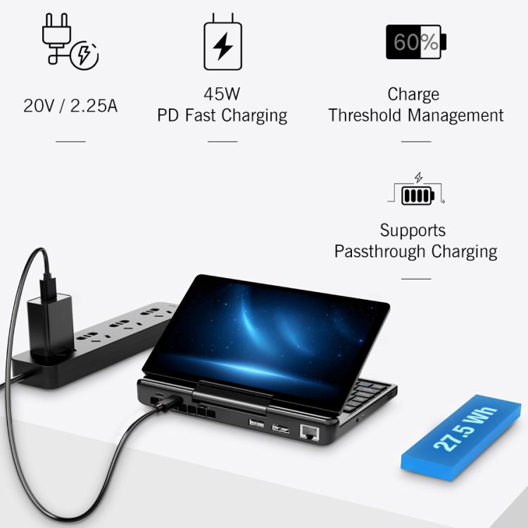 GPD MicroPC 2 Handheld Gaming PC, 16GB+512GB, 7 inch Windows 11 Pro Intel Processor N250, US Plug, WMC2573AU, WMC2573EU, WMC2573UK, WMC2573US