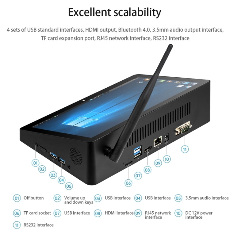 PiPo H10PRO All-in-One Mini PC, 10.1 inch, 8GB+1TB, Windows 11 Intel Alder Lake N100 Quad Core, US Plug, H10PRO 8GB+1TB