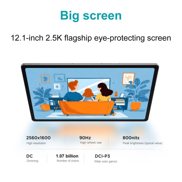 Lenovo Xiaoxin Pad 12.1 inch 2025 WiFi Tablet, 8GB+256GB, MediaTek Dimensity 6400 Octa Core,US Plug, 8GB+256GB