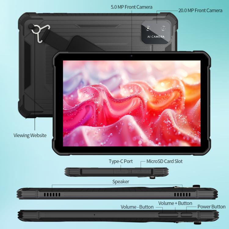 UNIWA UTAB R1040 IP67 Waterproof Rugged Tablet PC, 8GB+128GB, 10.1 inch Android 15 Mediatek MT8786 Octa Core, Network: 4G, US Plug, UTAB R1040