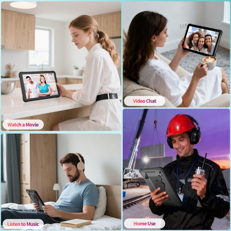 جهاز لوحي متين مقاوم للماء UNIWA UTAB R1040 IP67، 8GB+128GB، شاشة 10.1 بوصة أندرويد 15 معالج Mediatek MT8786 ثماني النواة، شبكة: 4G، قابس أمريكي، UTAB R1040