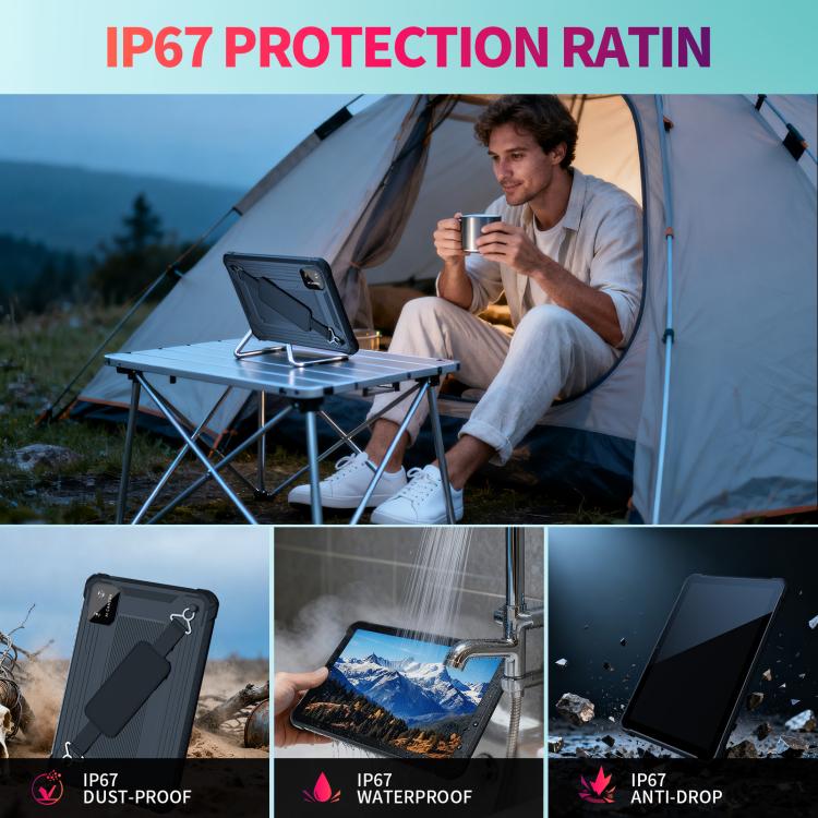 جهاز لوحي متين مقاوم للماء UNIWA UTAB R1040 IP67، 8GB+128GB، شاشة 10.1 بوصة أندرويد 15 معالج Mediatek MT8786 ثماني النواة، شبكة: 4G، قابس أمريكي، UTAB R1040