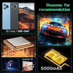 BDF P70 10.1 inch 4G LTE Tablet PC, 6GB+128GB, Android 10 MTK6750 Octa Core, Support Dual SIM, US Plug, 8GB+256GB, US Plug