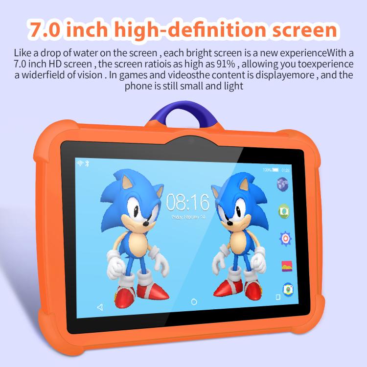 BDF C8 7 inch WiFi Kids Tablet PC, 1GB+16GB, Android 8.1 MTK6735 Octa Core CPU, US Plug, 3GB+32GB