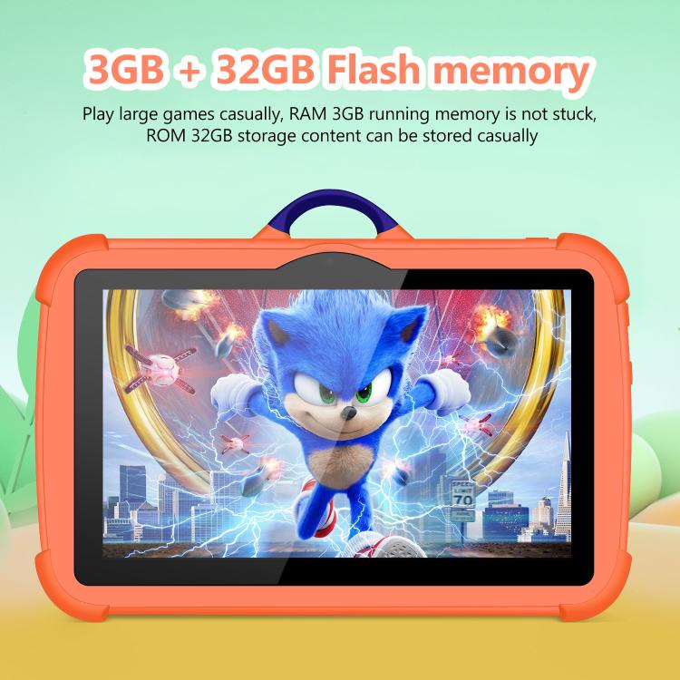 BDF C8 7 inch WiFi Kids Tablet PC, 1GB+16GB, Android 8.1 MTK6735 Octa Core CPU, US Plug, 3GB+32GB