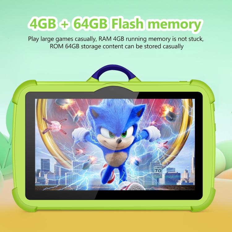 BDF C8 7 inch WiFi Kids Tablet PC, 2GB+32GB, Android 8.1 MTK6735 Octa Core CPU, US Plug, 4GB+64GB