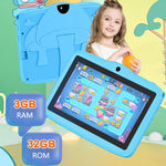 BDF 7 inch WiFi Kids Tablet PC with Mushroom Silicone Case, 1GB+16GB, Android 8.1 MTK6735 Quad Core CPU, US Plug, 3GB+32GB