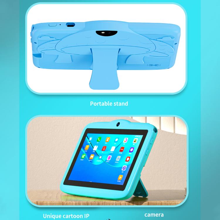 BDF 7 inch WiFi Kids Tablet PC with Mushroom Silicone Case, 2GB+32GB, Android 8.1 MTK6735 Quad Core CPU, US Plug, 4GB+64GB