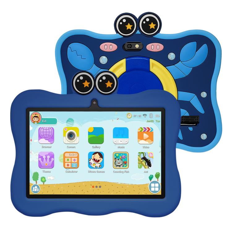 BDF 7 inch WiFi Kids Tablet PC with Crab Silicone Case, 1GB+16GB, Android 8.1 MTK6735 Quad Core CPU, US Plug, 3GB+32GB