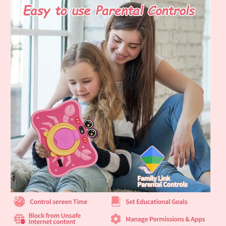 BDF 7 inch WiFi Kids Tablet PC with Crab Silicone Case, 2GB+32GB, Android 8.1 MTK6735 Quad Core CPU, US Plug, 4GB+64GB