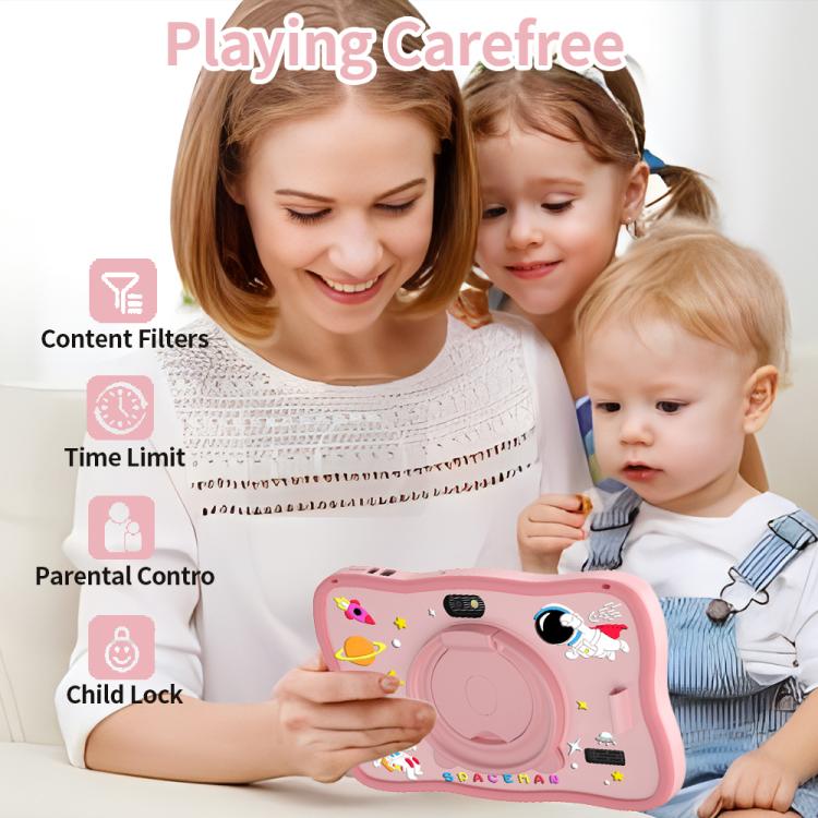 BDF 7 inch WiFi Kids Tablet PC with Spaceman Silicone Case, 2GB+32GB, Android 8.1 MTK6735 Quad Core CPU, US Plug, 4GB+64GB