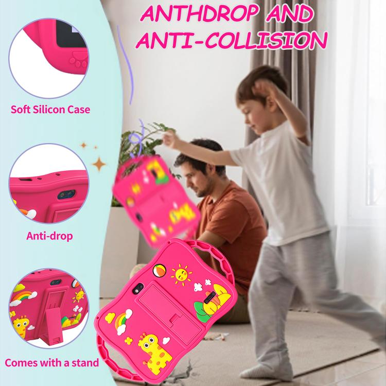 BDF 7 inch WiFi Kids Tablet PC with Giraffe Silicone Case, 2GB+32GB, Android 8.1 MTK6735 Quad Core CPU, US Plug, 4GB+64GB