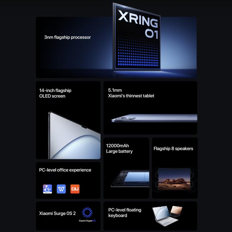Xiaomi Pad 7 Ultra 14 inch, 12GB+512GB, HyperOS 2, XRING O1 3nm Deca Core CPU, 12GB+512GB