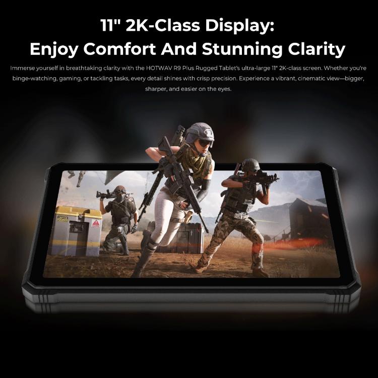 HOTWAV Tab R9 Plus IP68/IP69K Rugged Tablet, 8GB+512GB, 11 inch Android 14 Unisoc T7280 Octa Core 4G Network, Global Version with Google Play, EU Plug, Tab R9 Plus
