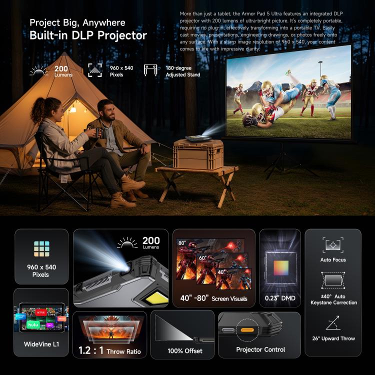 Ulefone Armor Pad 5 Ultra Rugged Tablet PC, 12GB+512GB, 11 inch Android 15 MediaTek Dimensity 7400X Octa Core 5G Network, EU Plug, Armor Pad 5 Ultra