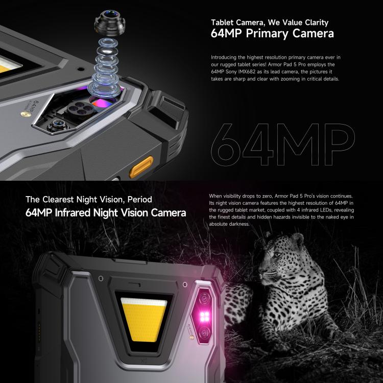 Ulefone Armor Pad 5 Pro Rugged Tablet PC, 12GB+512GB, 11 inch Android 15 MediaTek Dimensity 7400X Octa Core 5G Network, EU Plug, Armor Pad 5 Pro