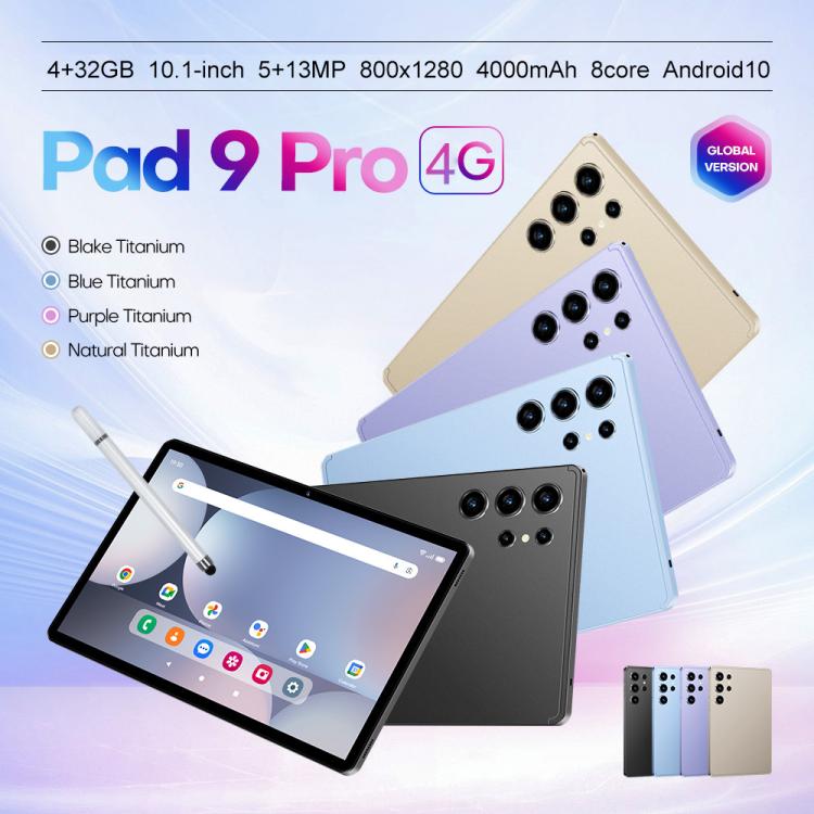 Pad 9 Pro 10.1 inch 4G LTE Tablet PC Combo Set, 4GB+32GB, Android 10 MT6755 Octa Core, with Keyboard / Mouse / Leather Case, EU Plug, EU Plug