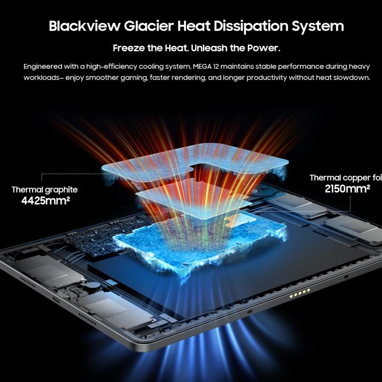 Blackview MEGA 12 Tablet PC, 12GB+256GB, 12.2 inch Android 16 MediaTek Dimensity 7200 Octa Core, Network: 5G, Global Version with Google Play