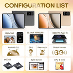 Pad 8 Ultra 10.1 inch 3G Phone Call Tablet PC, 3GB+32GB, Android 10 MTK6755 Quad Core, US Plug, US Plug