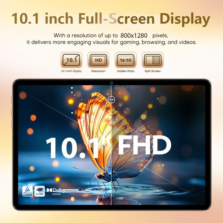 Pad 8 Ultra 10.1 inch 3G Phone Call Tablet PC, 3GB+32GB, Android 10 MTK6755 Quad Core, US Plug, US Plug