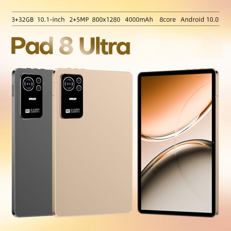 Pad 8 Ultra 10.1 inch 3G Phone Call Tablet PC, 3GB+32GB, Android 10 MTK6755 Octa Core, EU Plug, EU Plug